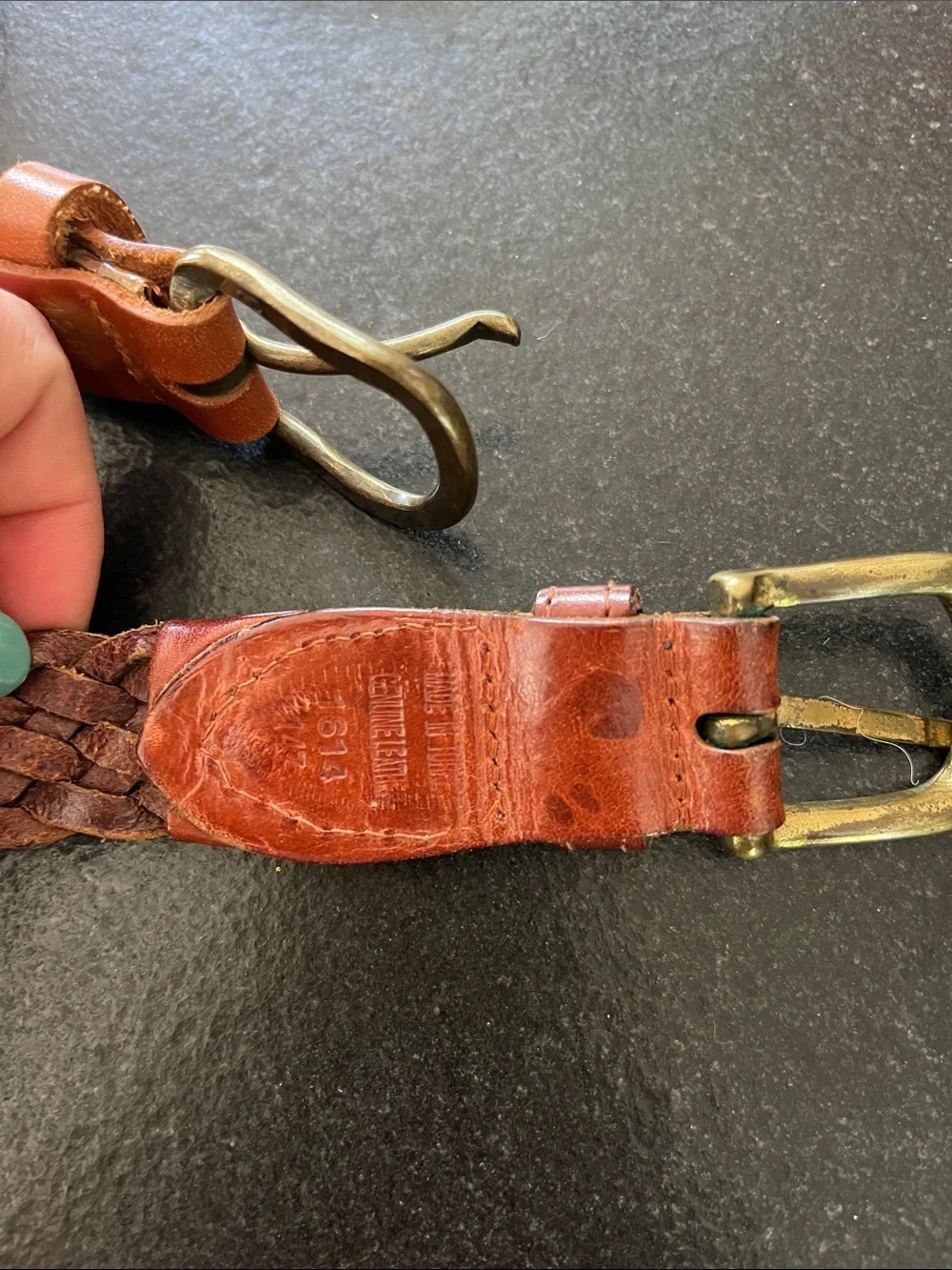 LOT Vintage Brown Braided Leather Belts